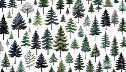 landscape tree fir white trees black cedar drawing background countryside watercolor group pine forest spruce wood art abstract agriculture border branch bush colours coniferous decoration design