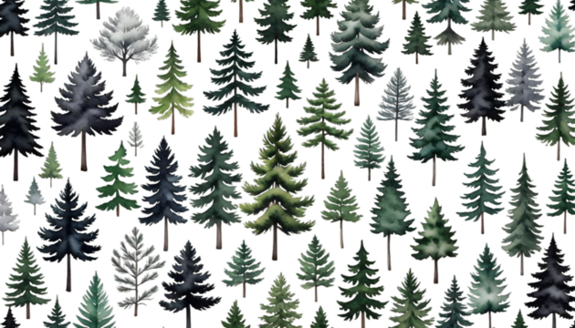 landscape tree fir white trees black cedar drawing background countryside watercolor group pine forest spruce wood art abstract agriculture border branch bush colours coniferous decoration design