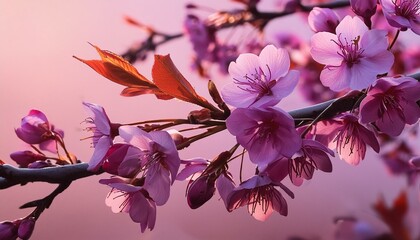 ai generative of some cherry blossoms that are in bloom, plus several groups that have not yet...