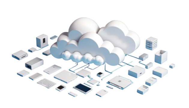 background render data cloud 3d hosting illustration online storage blue computing white datacenter technology networking secure database datum connection concept three-dimensional access - Powered by Adobe