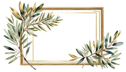hand card tree template floral branch watercolor golden greeting olive frame design painted illustration botanical leaf oil berry branding cooking cosmetic decoration diet greece hand-drawn harvest