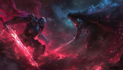 Naklejka premium Exhibit a final showdown where the true hero proves their worthiness to possess the Holy Grail, amidst epic battles