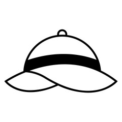 Pamela hat icon vector sign, linear style pictogram isolated on white. Symbol, logo illustration. Editable stroke