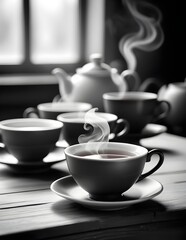 Fototapeta premium International tea 🍵 day,Hot Tea in the cup.