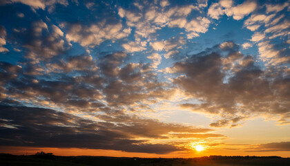 Obraz premium Cloudscape: Capturing the Beauty of Sky in Time-lapse Sunrise and Sunset