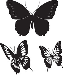 set of butterflies isolated