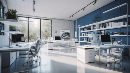 Beautiful modern open space office interior