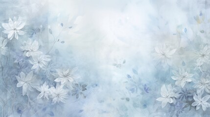 Elegant Blue Floral watercolor background Design with Soft Color Palette and Artistic Blossoms.