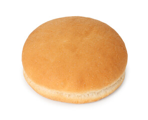 One fresh burger bun isolated on white