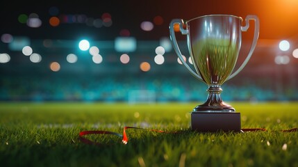 Trophy on Green Field