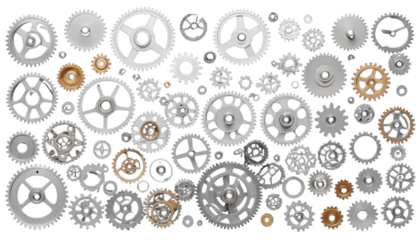 getriebe im panorama als zahnrad gear metallic machine industry connection cooperation steel wheel teamwork watch technology engine equipment mechanical symbol concept mechanism background power