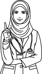 Doctor Female Muslim illustration , woman muslim character 