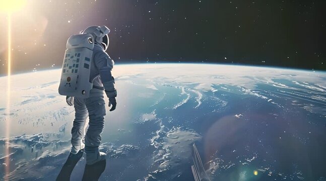astronauts walking in space