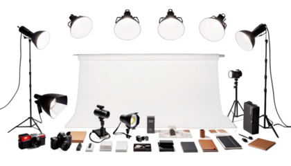 lighting display spotlight white glowing decoration stage light disco festive glistering shiny event show design empty concert glittering beam of lamp searchlight ray bright spot transparent abstract