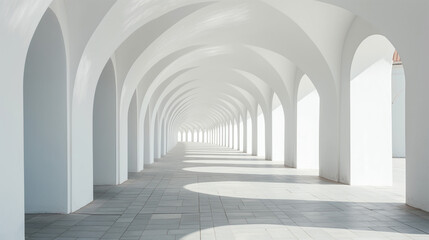 Row of elegant arches in a modern architecture setting, Clean lines and minimalistic design