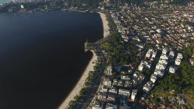 Aerial view of Charitas Beach and S&atilde;o Francisco Beach, Niter&oacute;i, Rio de Janeiro, Brazil