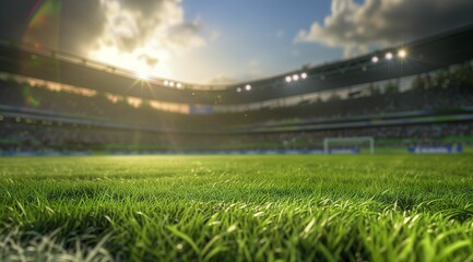 Sunlight Filtering Through Clouds Onto Soccer Field