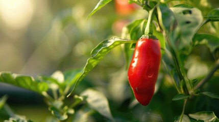 Close up of a mature chili pepper