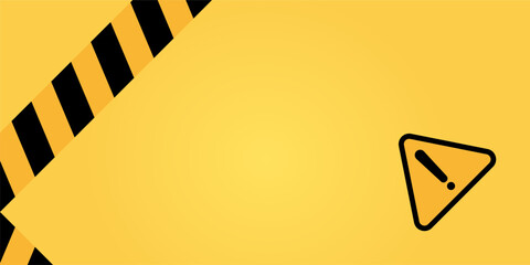 yellow background stop warning sign, free copy space area. template design for announcement. simple and modern illustrations