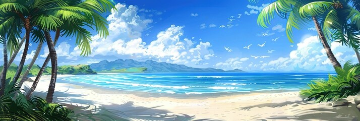 summer vacation with idyllic beach location