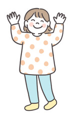 手を振る笑顔の女の子