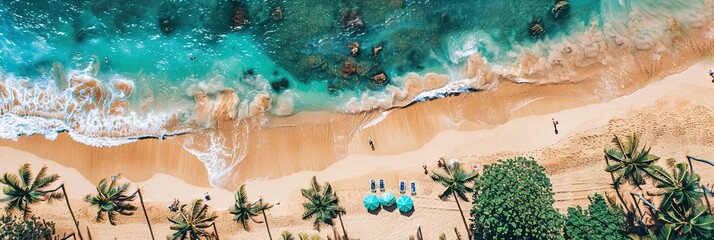 summer vacation concept with idyllic sandy beach