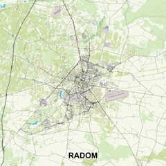 Radom, Poland map poster art