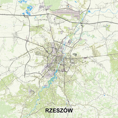 Rzeszów, Poland map poster art