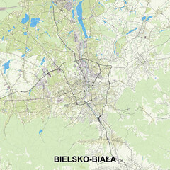 Bielsko-Biała, Poland map poster art