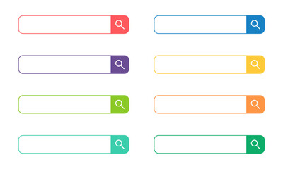 Line Style Colorful Web Search Button Icon With Blank Space