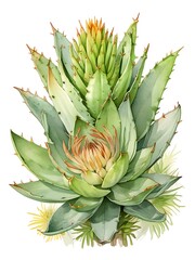  Aloe Watercolor Plant Nature Art