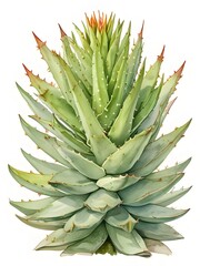 Fototapeta premium Aloe Watercolor Plant Nature Art