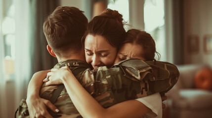 Soldier returned home to be greeted by warm hugs from their families