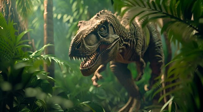 dinosaur t rex in the forest