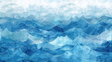 Serene Ocean Waves Painting - A Tranquil Seascape Artwork