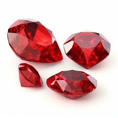 Realistic red jewels, shimmering with an eyecatching sheen, Ai Generated