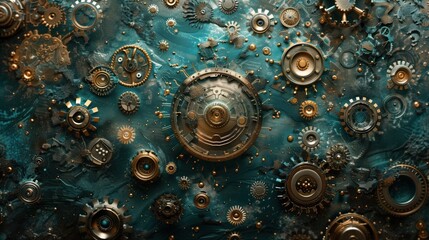 a steampunk-inspired industrial background texture