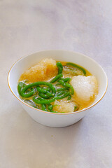 sweet ice dessert in bowl, es campur