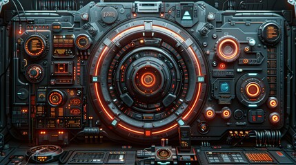 abstract cyber circuit future mother board camera in futuristic technology design, concept board future scifi technology on a microchip  with line isolated in motherboard circuit gadgets