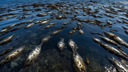 dead fish environmental damage oil in the sea