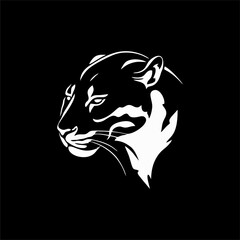 black and white Puma icon logo illustrations
