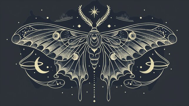 A beautiful and unique illustration of a moth