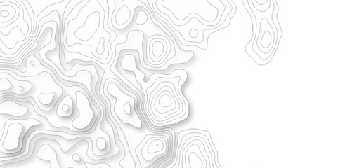 Vector geography landscape Topo contour map on white background, Topographic contour lines. Seamless pattern with lines Topographic map. Geographic mountain relief diagram line wave carve pattern.