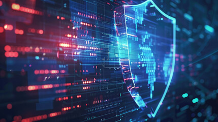 Futuristic Cyber Security Shield Background