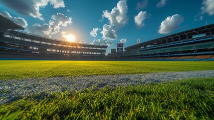 Baseball Field at Sunset