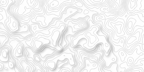 Vector geography landscape Topo contour map on white background, Topographic contour lines. Seamless pattern with lines Topographic map. Geographic mountain relief diagram line wave carve pattern.