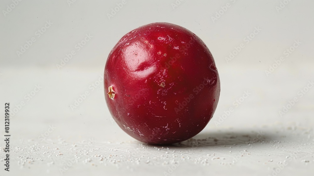 Wall mural Close up of a single cranberry on a white background