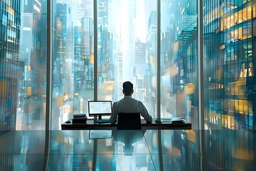 Fototapeta premium Commercial Loan Officer's Analytical Nature in Action