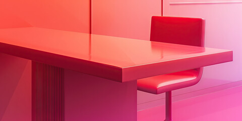 Magenta Meditative Haven: A minimalist desk designed for focused work