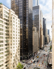 Vertical Aerial View of Sixth Avenue New York City on a Sunny Day